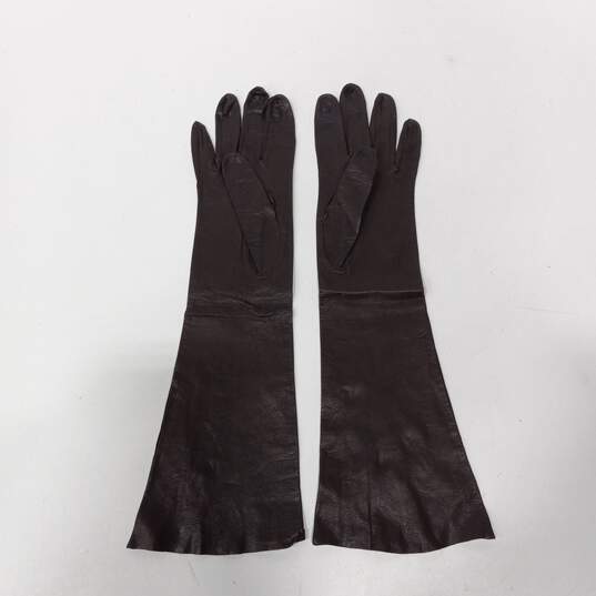 Brown Leather Gloves Women's Size XS image number 1