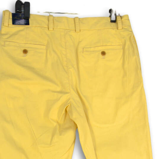 NWT Mens Yellow Flat Front Stretch Straight Leg Chino Pants Size 32x30 image number 4