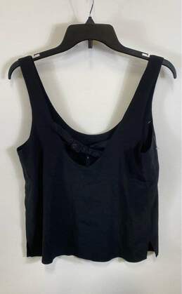 NWT Madison Marcus Womens Black Silk Wide Strap Pullover Cropped Tank Top Size M alternative image