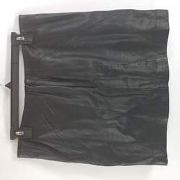 Reiss Women Black Leather Skirt 10 NWT alternative image