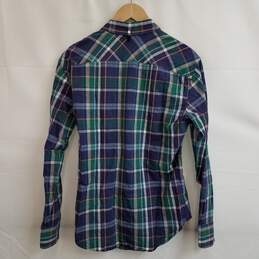 Rag & Bone purple teal plaid button up shirt men's S alternative image