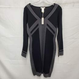 NWT Max Studio WM's Gray & Black Body Con Sweater Dress Size M