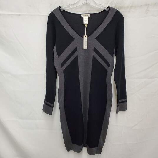 NWT Max Studio WM's Gray & Black Body Con Sweater Dress Size M image number 1