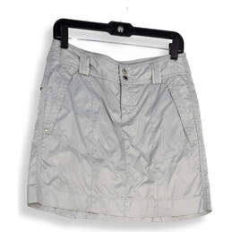 Womens Gray Space Flat Front Zipper Pocket Golf Athletic Skort Size 4