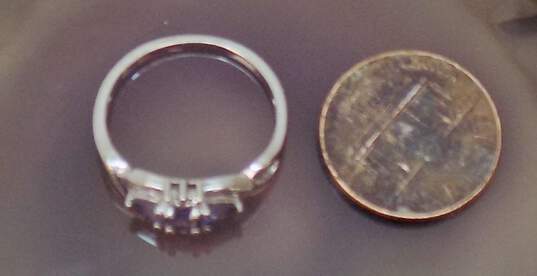 10K White Gold Diamond Accent Tanzanite Ring 1.8g image number 2