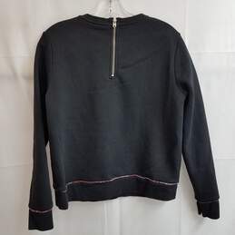 Scotch & Soda black sheer yoke star embroidered fleece sweatshirt women's S alternative image
