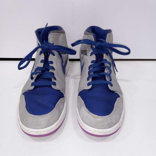Men's Nike Air Jordan Blue, Silver, & Purple Sneakers Size 13 image number 1