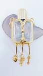 Vintage L. Razza Dancing Couple Gold Tone Glass Perfume Bottle Pendant 39.3g image number 2