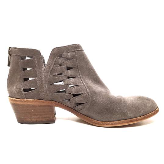Vince Camuto Peera Suede Western Cut Out Ankle Bootie Grey Size 8 image number 2