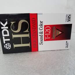 TDK Premium Quality HS High Standard VHS T-120 5 blank tapes New factory sealed alternative image