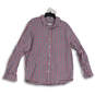 Mens Multicolor Gingham Long Sleeve Regular Fit Button-Up Shirt Size XL image number 1