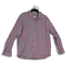 Mens Multicolor Gingham Long Sleeve Regular Fit Button-Up Shirt Size XL