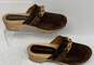 Tory Burch Womens Brown Leather Round Toe Slip-On Clog Sandals Size 7.5M image number 1