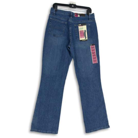 NWT Lee Womens Blue Denim Medium Wash Relaxed Fit Stretch Bootcut Jeans Size 10 image number 2