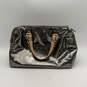 Womens Beige Silver Inner Pockets Detachable Strap Bottom Studs Satchel Bag image number 2