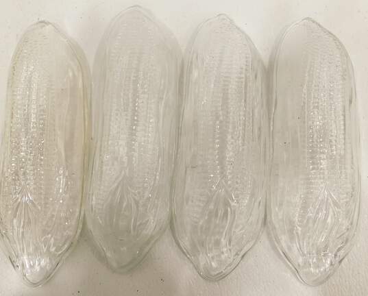 Set of 4 Clear Glass Corn on the Cob Dish Holders image number 4
