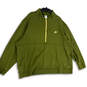 Mens Green Long Sleeve Mock Neck Half-Zip Pullover Sweatshirt Size 4XL image number 1