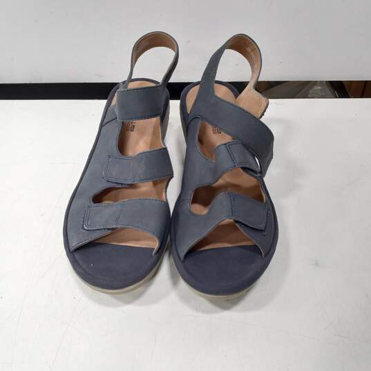 Clarks Reedly Juno Women's Blue Wedge Sandals Size 7 image number 1