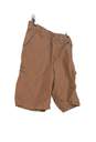 Mens Tan Flat Front Pockets Casual Cargo Shorts Size 32 image number 3
