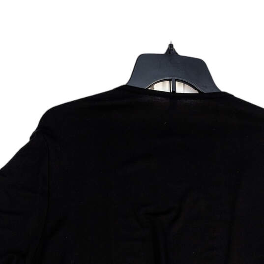 NWT Womens Black Short Sleeve Asymmetric Hem Open Front Cardigan Size L image number 4