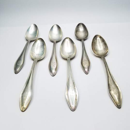 Uabranded Sterling Silver 6in Vintage Spoon Bundle 6pcs 127.4g image number 1