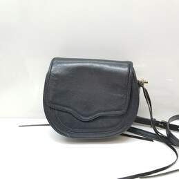 Rebecca Minkoff Black Leather Mini Crossbody Saddle Bag