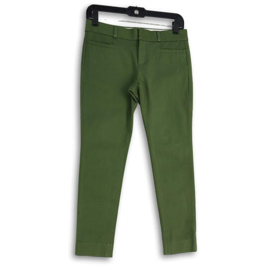 Womens Green Flat Front Welt Pocket Skinny Leg Ankle Pants Size 0P image number 1