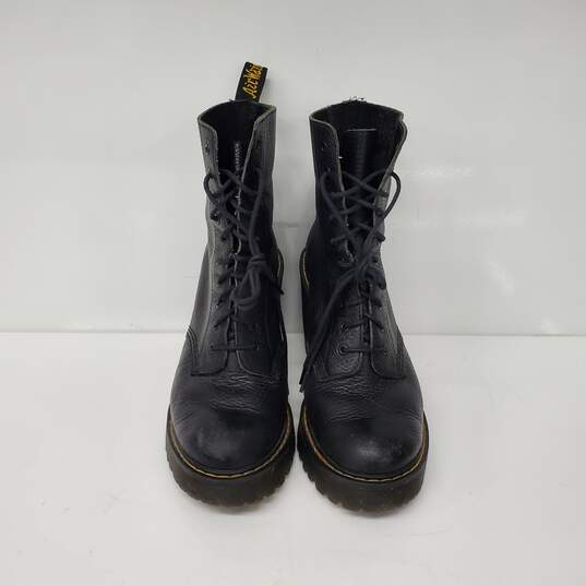 Dr. Marten Black Pebble Grain Leather 10 Hole 3.5 Inch Heel Kendra Boots Size 8 image number 2