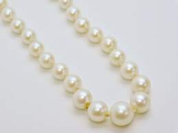 Vintage 14K White Gold Clasp Graduated Faux Pearls Necklace 13.9g alternative image