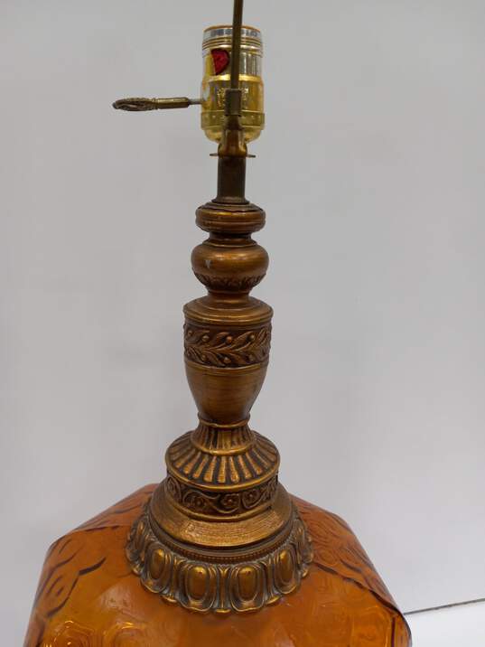 Vintage Amber Glass Lamp image number 2