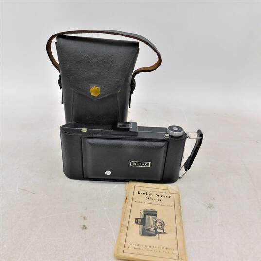 VNTG Kodak Brand Senior Six-16 Model Film Camera w/ Case and Manual image number 1