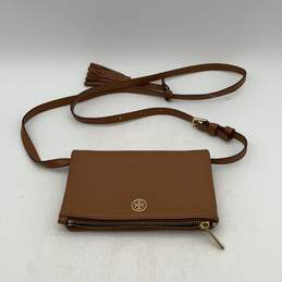 Tory Burch Womens Brown Adjustable Strap Zipper Crossbody Bag Purse alternative image