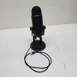 Blue Brand Microphone in Stand for Podcasting/Radio/Streaming