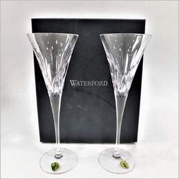 Pair Of Waterford Crystal Lismore Pops Toasting Flutes IOB alternative image
