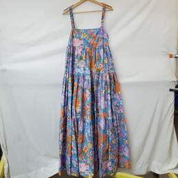 Free People Blue Tiered Floral Maxi Dress Size XS