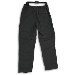 Mens Gray Flat Front Pockets Belted Straight Leg Cargo Pants Size Medium alternative image