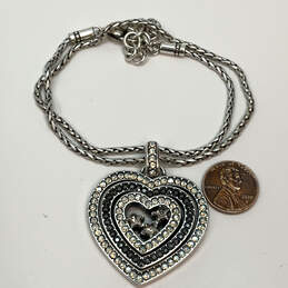 Designer Brighton Silver-Tone Rhinestone Heart Shape Pendant Necklace alternative image