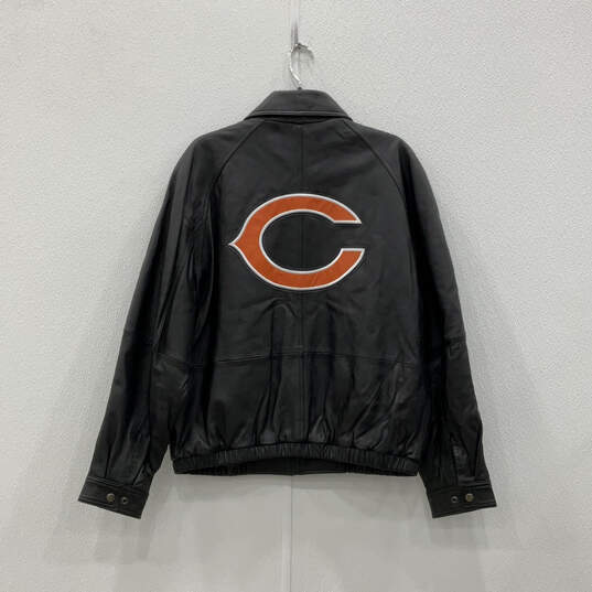 Mens Black Chicago Bears Long Sleeve Pockets Full-Zip Jacket Size Large image number 2