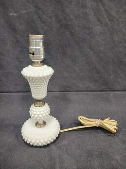 Vintage White Glass Hobnail Table Lamp
