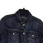 Womens Blue Denim Spread Collar Long Sleeve Button Front Jacket Size XLT image number 3