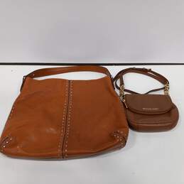 Bundle of 2 Michael Kors Brown Leather Purses