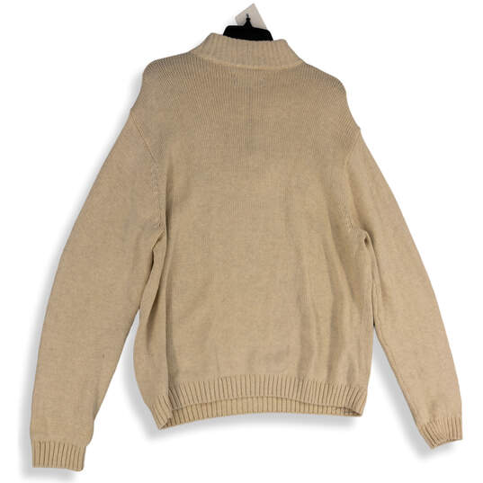 NWT Mens Beige Mock Neck Long Sleeve Knit Pullover Sweater Size XXL image number 4