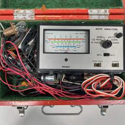 Vtg. Sanpet Auto Analyzer In Wooden Red Box alternative image