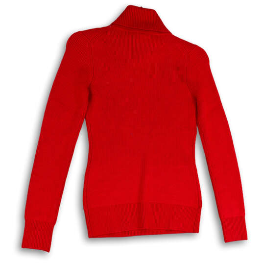 NWT Womens Red Knitted Turtleneck Long Sleeve Pullover Sweater Size Small image number 2