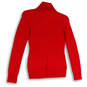 NWT Womens Red Knitted Turtleneck Long Sleeve Pullover Sweater Size Small image number 2