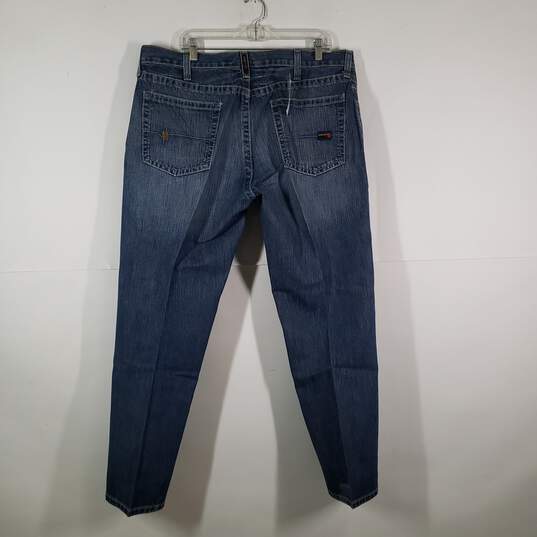 Mens Work M5 Slim Fit Denim 5 Pocket Design Straight Leg Jeans Size 40/32 image number 2