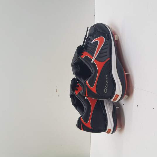 Nike Air Zoom Coop V Black & Orange Metal Baseball Softball Cleats Men's Size 8 image number 4