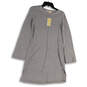 NWT Womens Gray Knitted Long Sleeve Crew Neck Short Sweater Dress Size XS image number 1