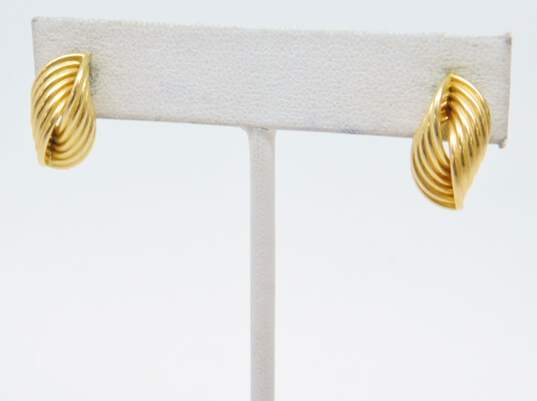 14K Yellow Gold Swirl Earrings 2.2g image number 2