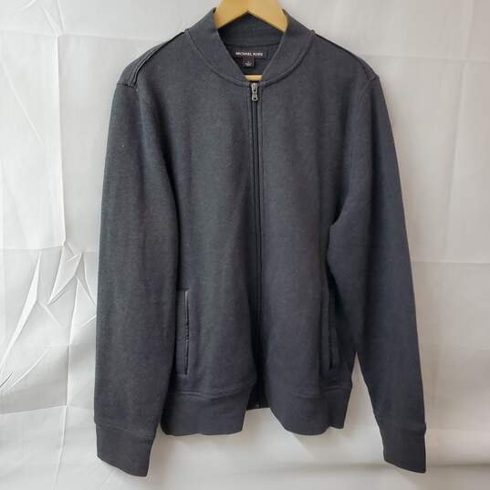 Michael Kors Cotton Blend Full Zip Gray Sweat Jacket Women's LG image number 1